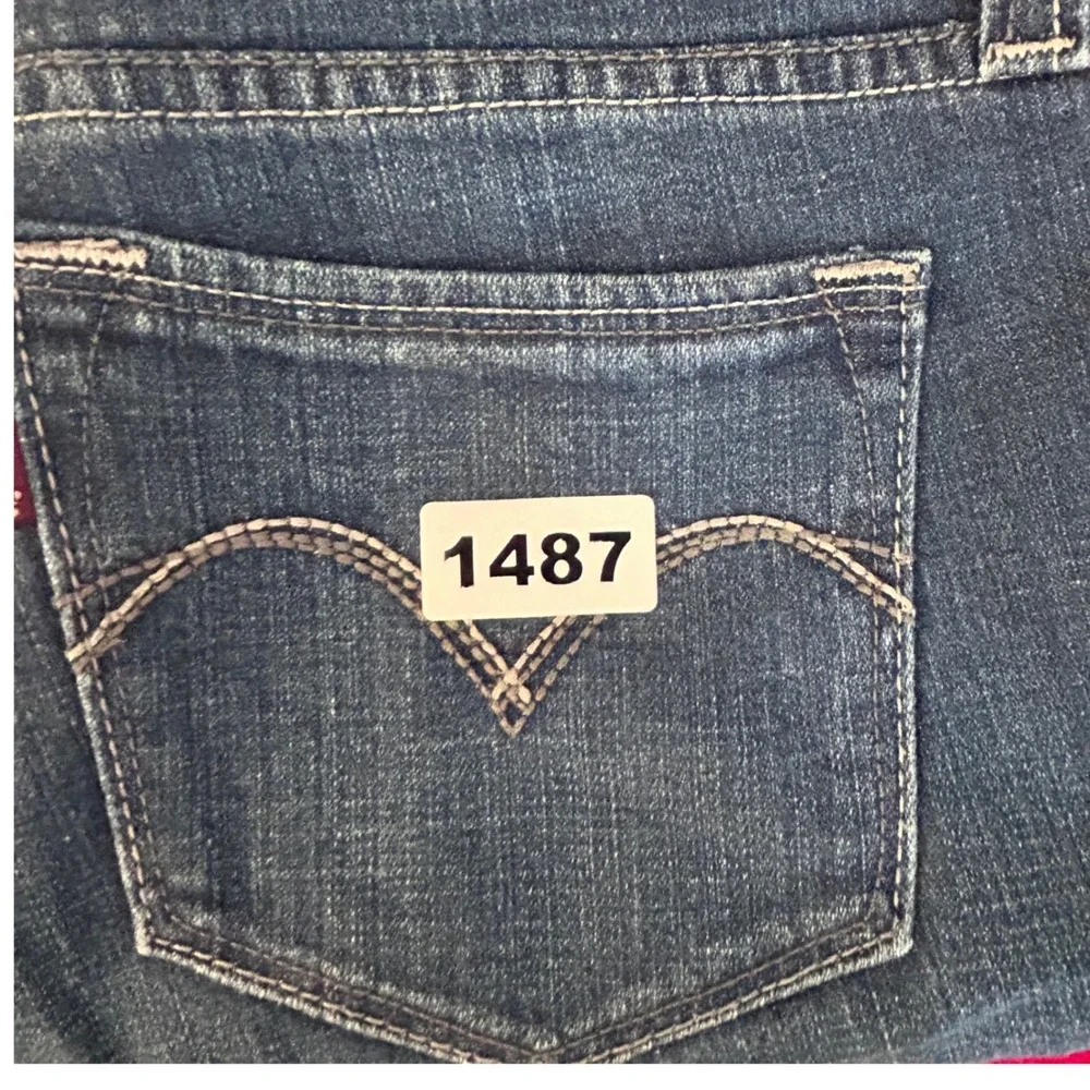 Levis Demi Curve Straight Leg Jeans Medium Wash Blue‎ Denim Size 9M 1487